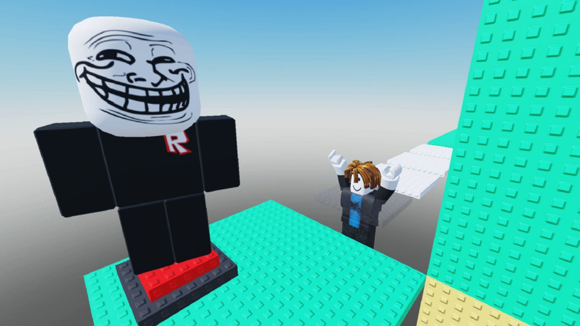 Avoid trolls and complete the obstacle course (Image via Roblox)
